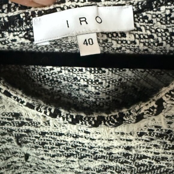 Pre-loved IRO Licia Black & Ivory Tweed Popover Sweater - Women's 40 - Picture 6 of 7